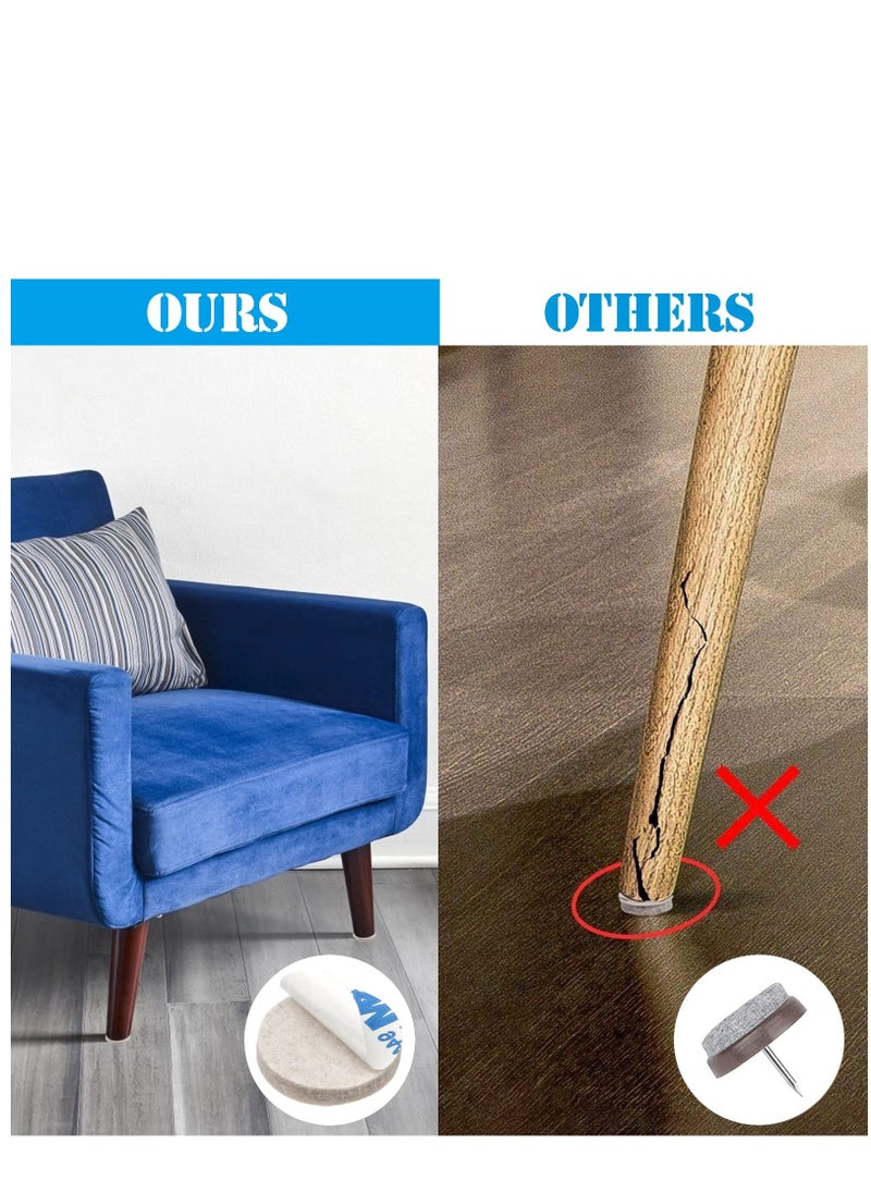 Generic - 90pcs Furniture Pads Floor Protectors, Self Adhesive Felt Chair Leg Protectors 25mm,5mm Thick Anti Scratch Felt Pads Furniture Feet Pads for Chair, Table, Wardrobe, Sofa - Image 1