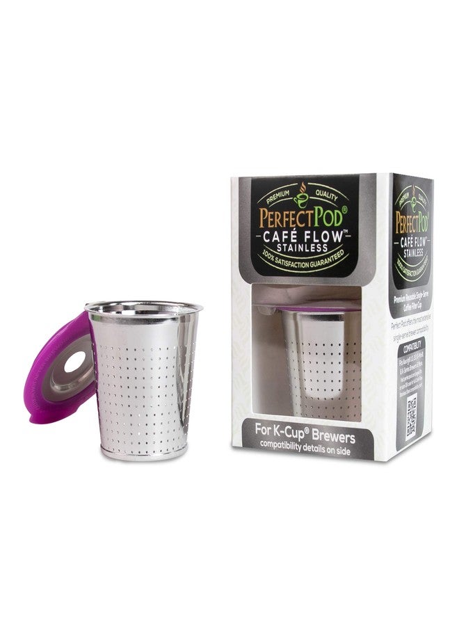 Perfect Pod Cafe Flow Stainless Steel Reusable Metal Coffee Pod Refillable Filter Cup - Compatible with Keurig 1.0, 2.0, K-Express, K-Mini, K-Duo & Select Single Serve K Cup Coffee Makers(See Compatibility Chart) - Image 2