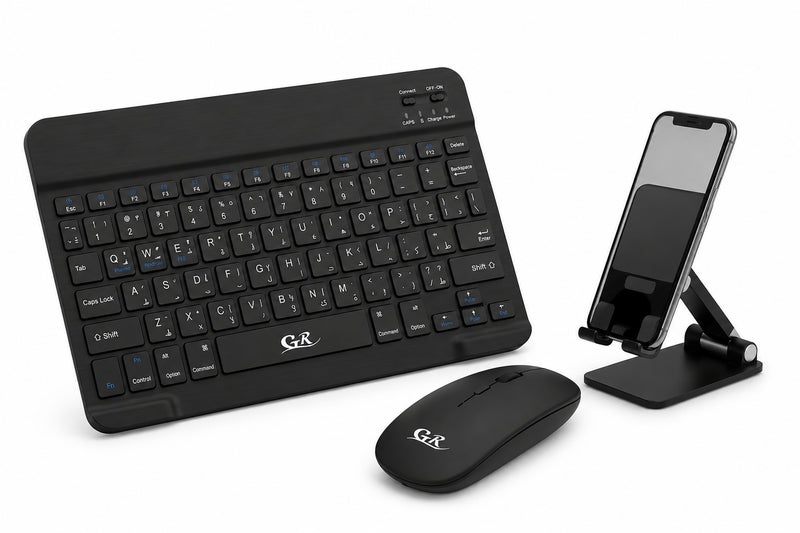 GR 3-in-1 Combo Wireless Bluetooth Keyboard and Mouse with Desktop Mobile Stand - 10m Wireless Transmission Range, Long Battery Life, Model GR030 - Image 2