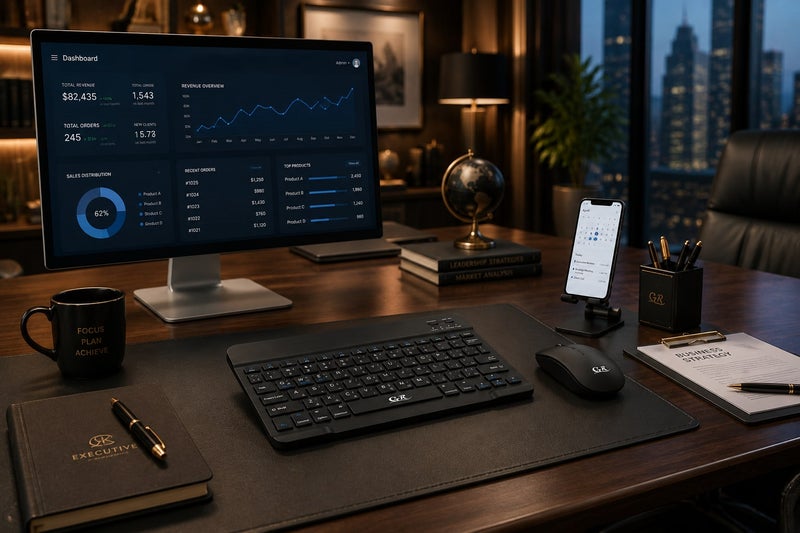 GR 3-in-1 Combo Wireless Bluetooth Keyboard and Mouse with Desktop Mobile Stand - 10m Wireless Transmission Range, Long Battery Life, Model GR030 - Image 5