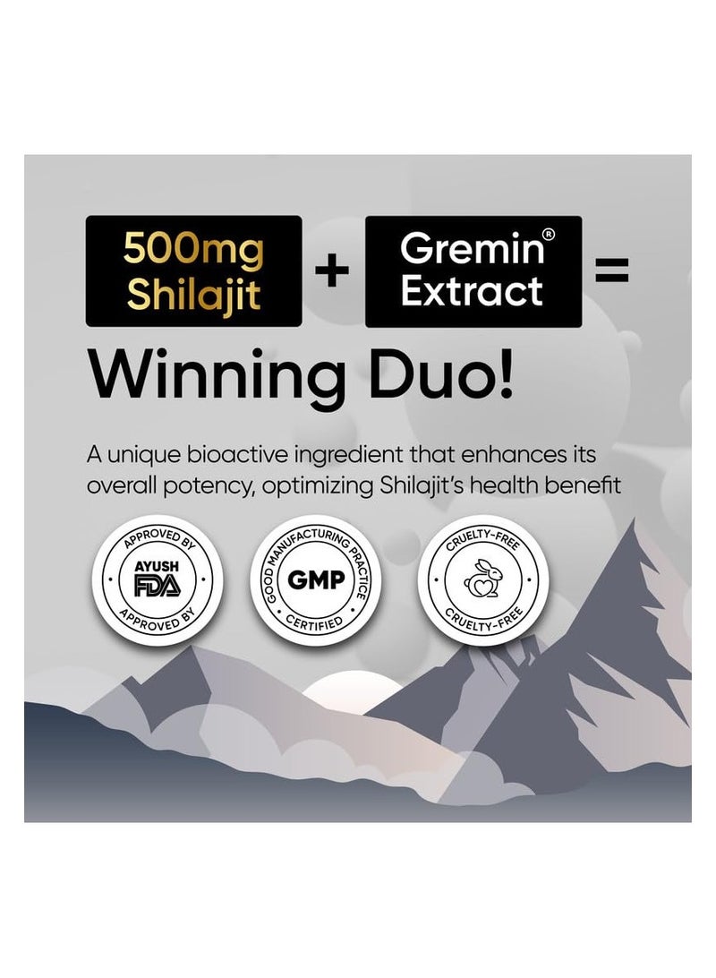 Panchamrit 8 hrs Sustained Release Capsule 500mg Himalayan Shilajit+ With Gremin Extract,75% Fulvic Acid,80+ Trace Minerals 60 caps - Image 4