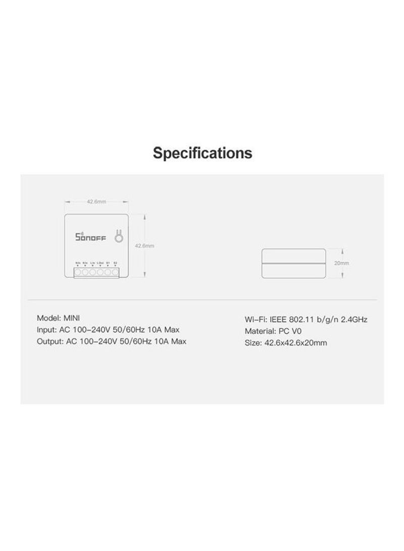 NIBEMINENT Mini Two Way Intelligent Switch White 10cm - Image 4