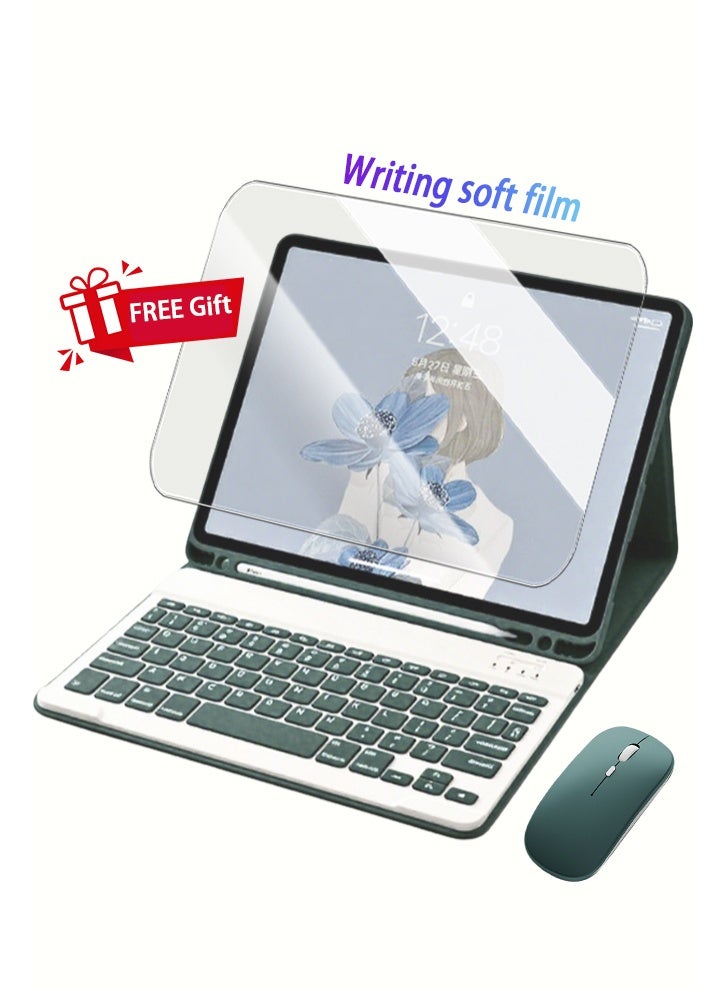 HUAWEI MatePad SE 11 Cover, HUAWEI Tablet 11 Inch  Bluetooth Keyboard Case, Detachable Wireless Keyboard With Pen Holder Ultra-Thin Leather Smart Case With Mouse+ Free Anti-Glare Screen Protector-Anti-Drop And Sandstorm Proof- Green (Bundle) - Image 3