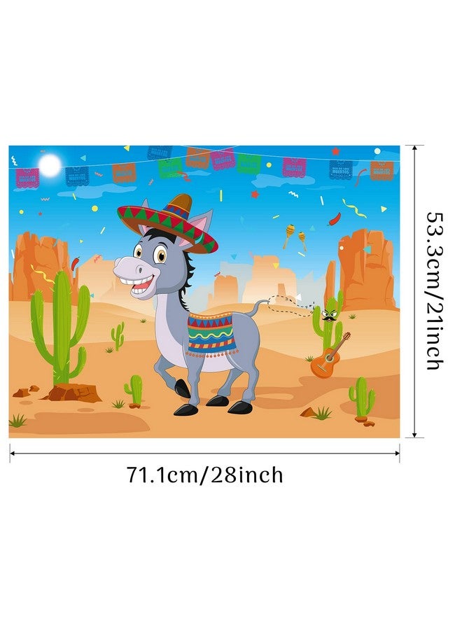 Morcheiong Pin The Tail On The Donkey Game With 48 Tails Mexican Fiesta Party Favors Supplies Decorations Birthday Party Game For Kids - Image 2