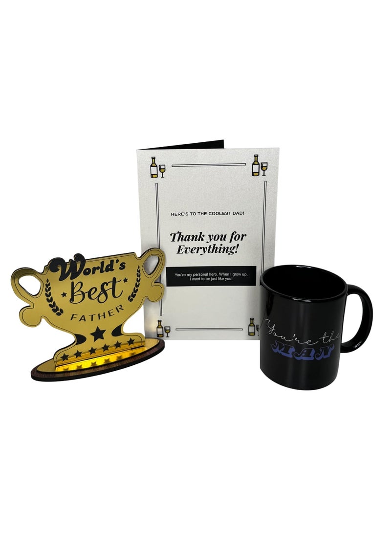 NorthLand Northland Best Gift Combo for Father - Coffee Mug, World Best Father Trophy, Greeting Card - Father's day Gift Combo Fathers day Gift Combo Birthday Gift for Father Gift set for Father  - Image 1