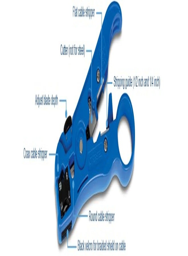 TRENDnet Universal Stripping and Cutting Tool, RG59/6/11/7, UTP, STP, CAT5, 4P/6P/8P, Flat & Round Cables, Adjustable Blade Depth, TC-CT70 - Image 3