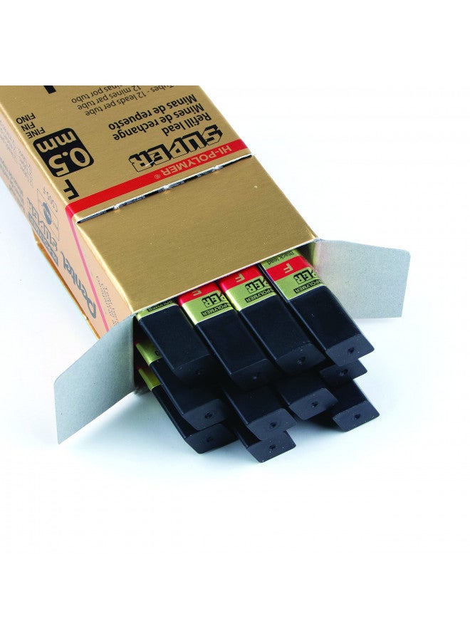 Pentel Super Hi-Polymer Refill, 0.5mm, Fine, F, 144 Pieces of Lead (C505-F) - Image 3