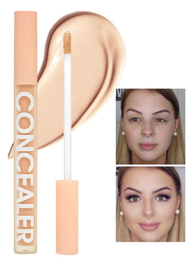 XIXI - Hydrating Liquid Concealer Serum For Women, Lightweight Warm Peach Cream Concealer, Oil-Free Moisturizing Foundation For Corrects Tattoo Cover Up, Waterproof (IVORY COLOR) - Image 1