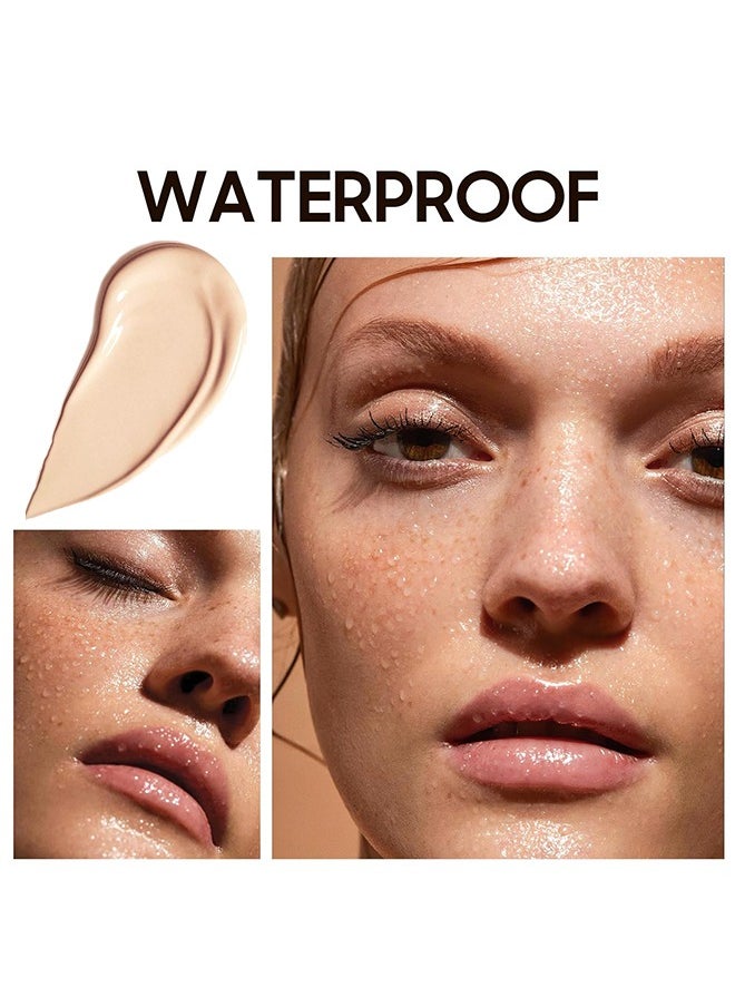 XIXI - Hydrating Liquid Concealer Serum For Women, Lightweight Warm Peach Cream Concealer, Oil-Free Moisturizing Foundation For Corrects Tattoo Cover Up, Waterproof (IVORY COLOR) - Image 1
