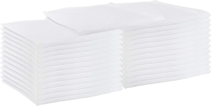 Arkwright, LLC Arkwright Restaurant Cloth Napkins  Pack of 25 Spun Polyester Dinner Napkin with Hemmed Edges  Ideal for Dinner Wedding Party Banquet Kitchen 20 x 20 in White - Image 1