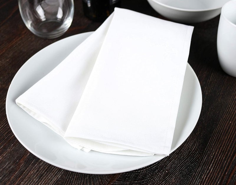 Arkwright, LLC Arkwright Restaurant Cloth Napkins  Pack of 25 Spun Polyester Dinner Napkin with Hemmed Edges  Ideal for Dinner Wedding Party Banquet Kitchen 20 x 20 in White - Image 2