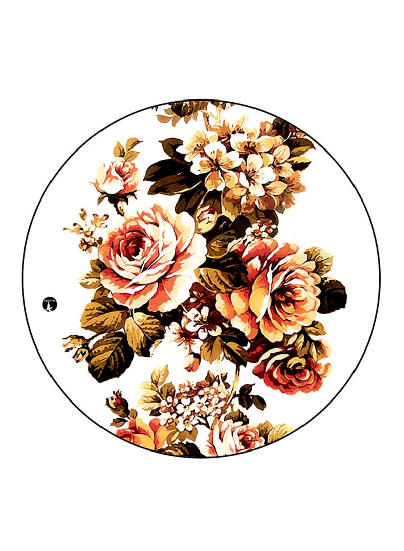 Flowers Printed Mouse Pad  Round  Multicolour