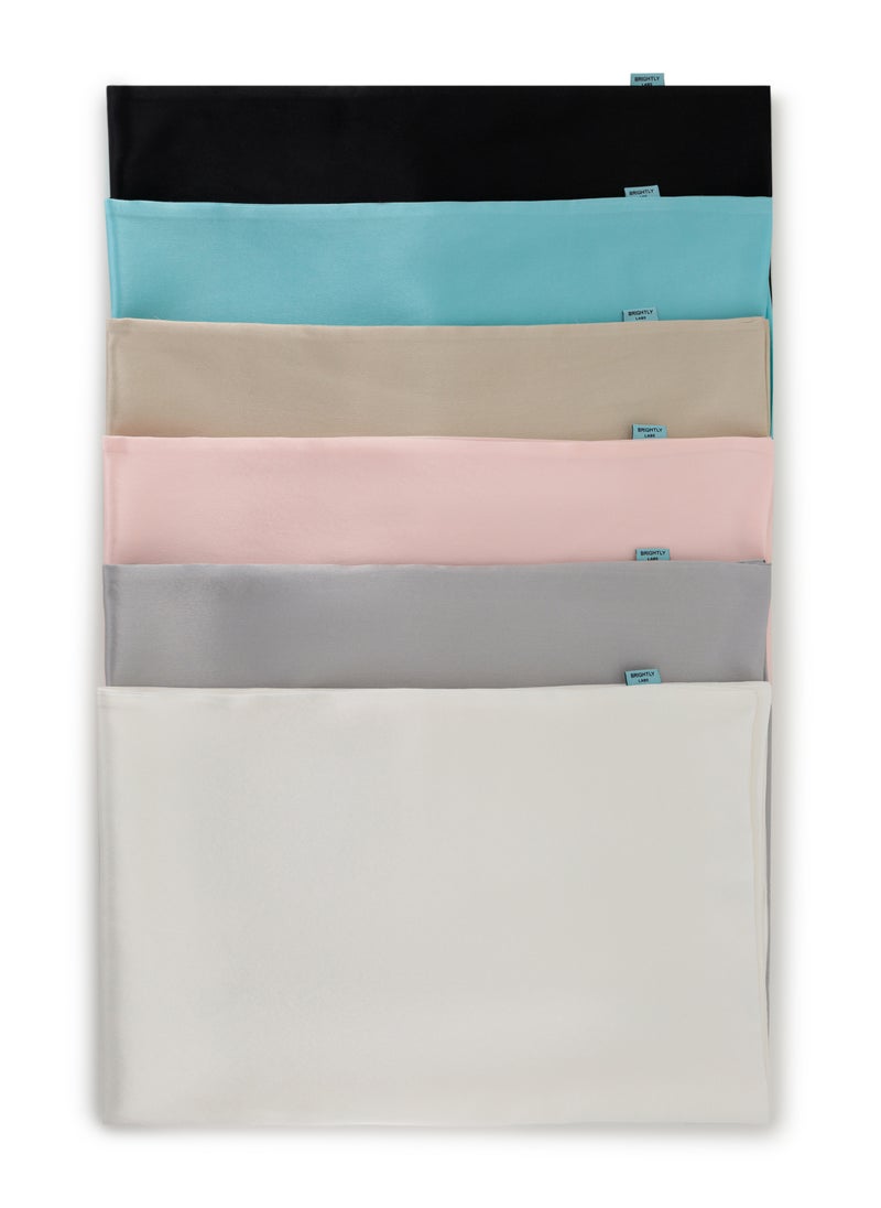 BRIGHTLY LABS - Silver-Infused Mulberry Silk Pillowcase - Antibacterial, Hypoallergenic, Skin & Hair Care - Grade 6A Silk with Silver Ion Treatment. Queen size, Envelope closure. - Image 1