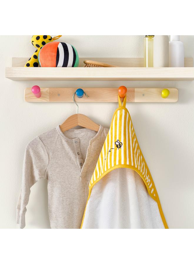 Baby towel with hood, yellow, 80x80 cm - Image 2