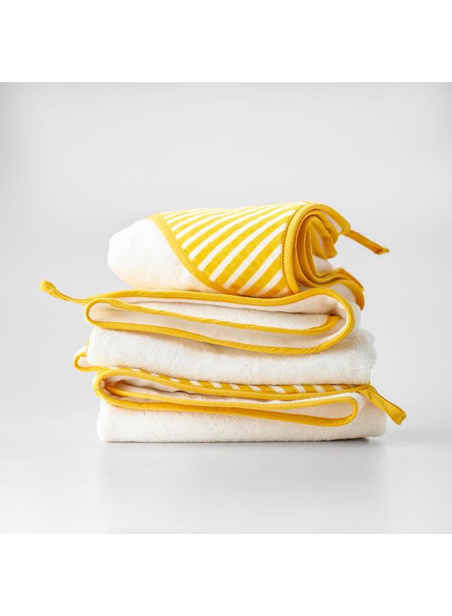 Baby towel with hood, yellow, 80x80 cm - Image 3