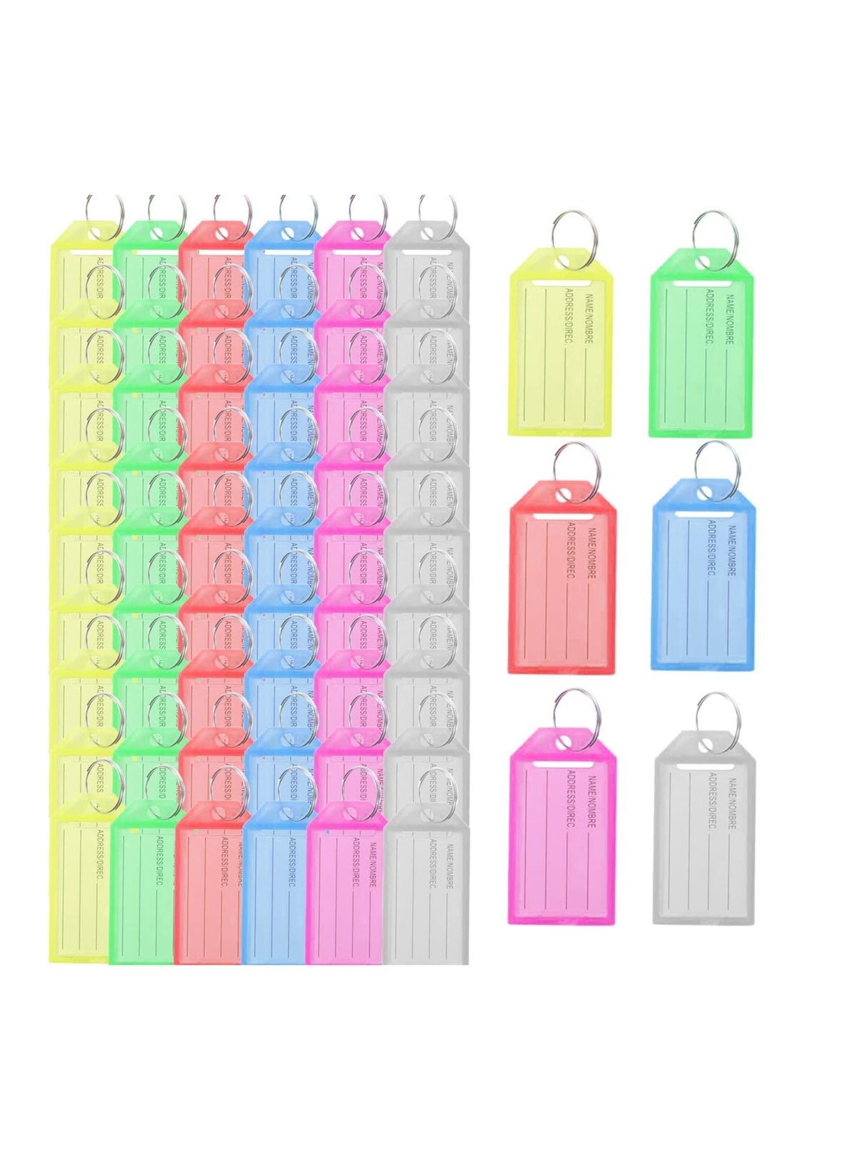 SYOSI 60 Pack Key Tags, SYOSI Tough Plastic Key Tags Assorted Color ...