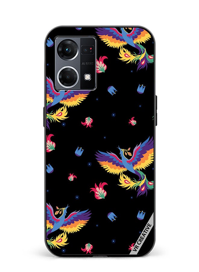 VR CREATIVE Protective Case Cover For Oppo Reno8 4G Bird And Flowers For Bed Linen Design Multicolour - Image 1