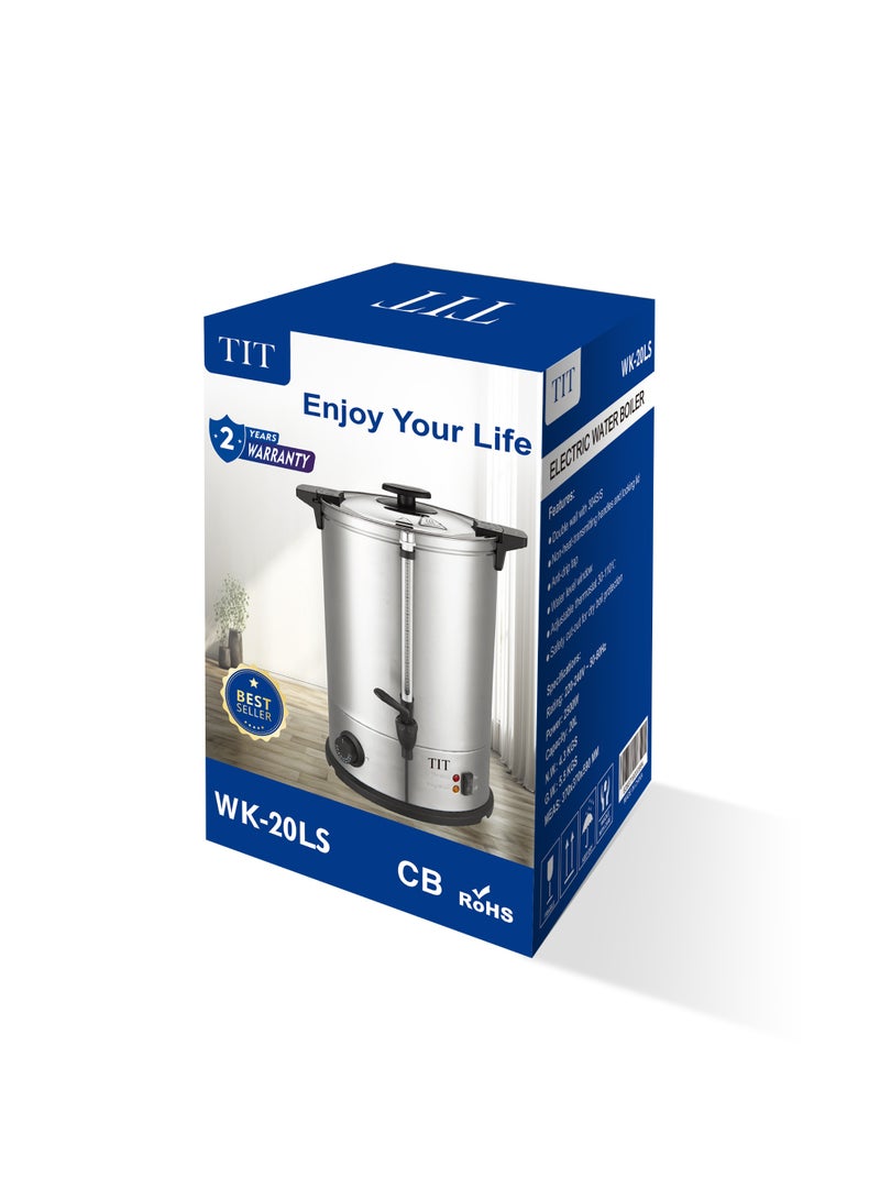 TIT Electric Water Boiler 20L WK-20LS - 2500W, Double Wall, Anti-Drip Tap, Adjustable Thermostat - Image 2