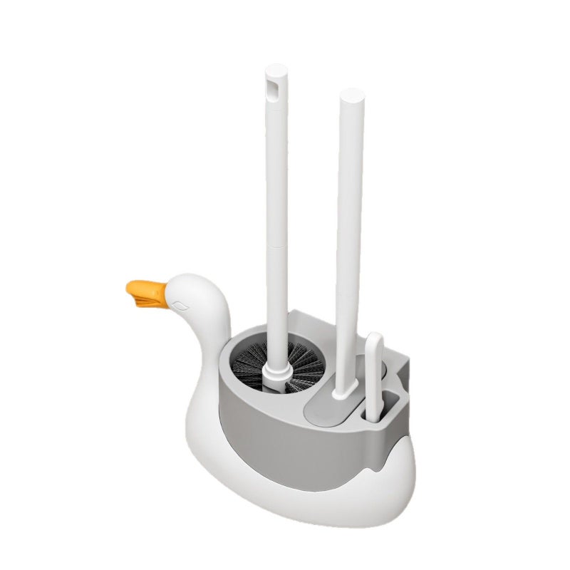 Beige Wall Mounted Three In One Toilet Brush Set For Bathroom Corner Cleaning - Image 3