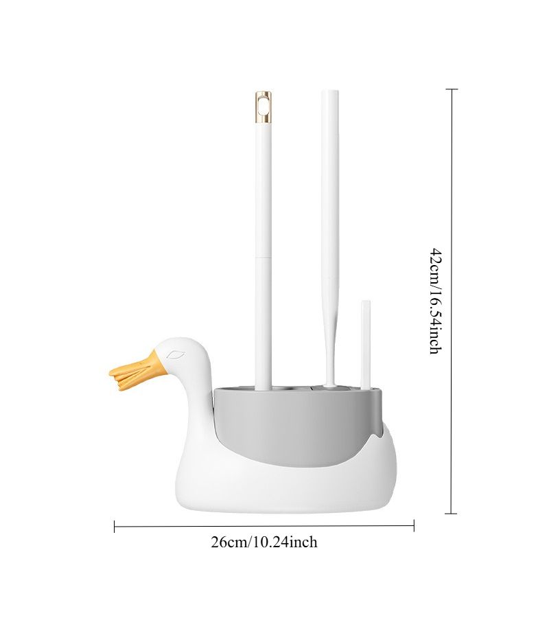 Beige Wall Mounted Three In One Toilet Brush Set For Bathroom Corner Cleaning - Image 5