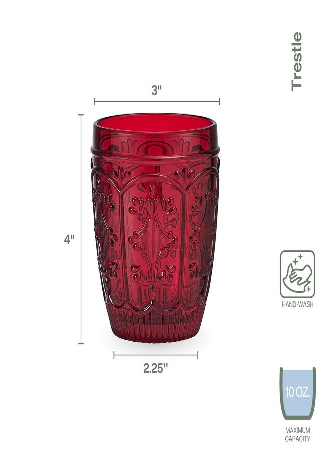 Fitz & Floyd Fitz and Floyd Trestle Rocks Double Old Fashioned, Set of 4, Red - Image 3