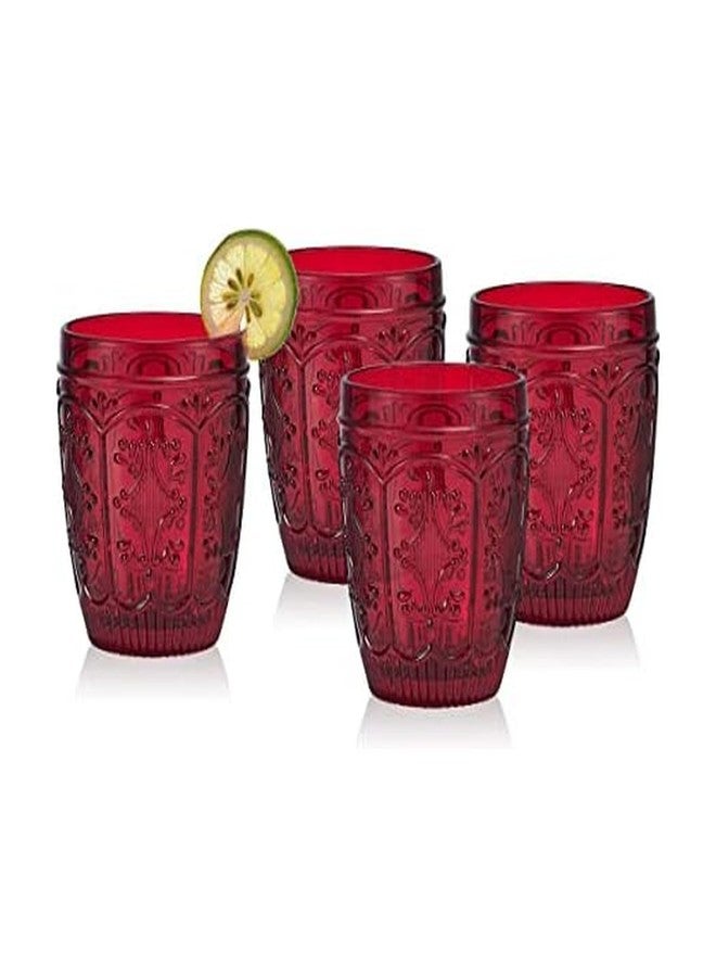 Fitz & Floyd Fitz and Floyd Trestle Rocks Double Old Fashioned, Set of 4, Red - Image 1