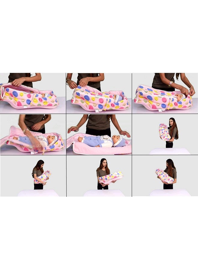 هوبا وسادة مغطاة باللحاف 2 في 1 (ابتسامة وردية) | وسادة الرضاعة | وسادة الرضاعة الطبيعية - Image 5