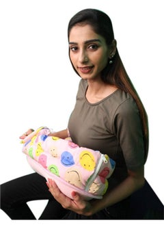HOOPA 2-In-1 Quilt Covered Pillow (Pink Smile) | Feeding Pillow | Nursing Pad | Breastfeeding Cushion  - Image 3
