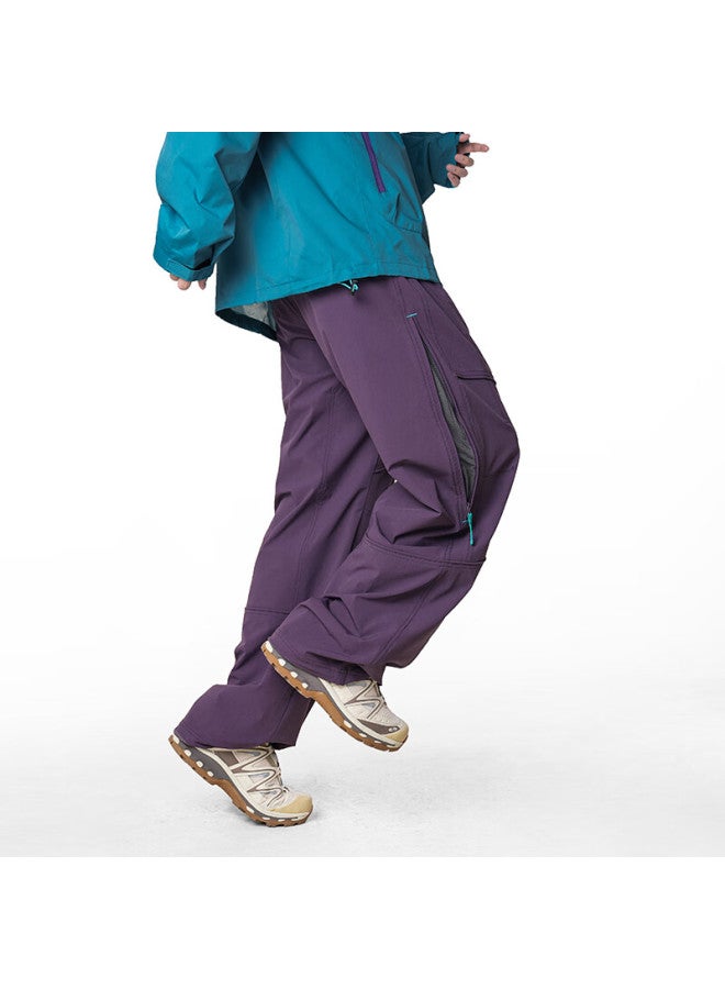 Izexx Men's Outdoor Assault Workwear Water-repellent Mountain Paratrooper Loose Sports Casual Pantsiz92 Meadow Purple M - Image 2