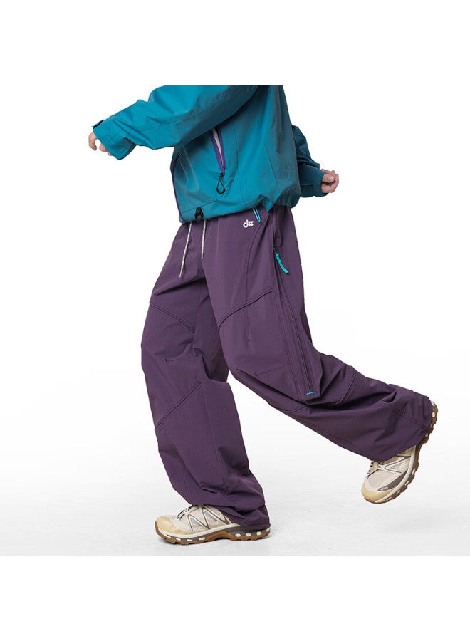 Izexx Men's Outdoor Assault Workwear Water-repellent Mountain Paratrooper Loose Sports Casual Pantsiz92 Meadow Purple M - Image 5