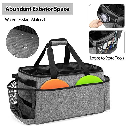 HODRANT Detailing Bag with Polisher Carry Bag, Large Detail Bag Car Care Box for Auto Detailing Supplies, Car Wash Caddy & Trunk Organizer for Buffer Bottle Towel & Cleaning Kit, Gray, Patent Design - Image 4