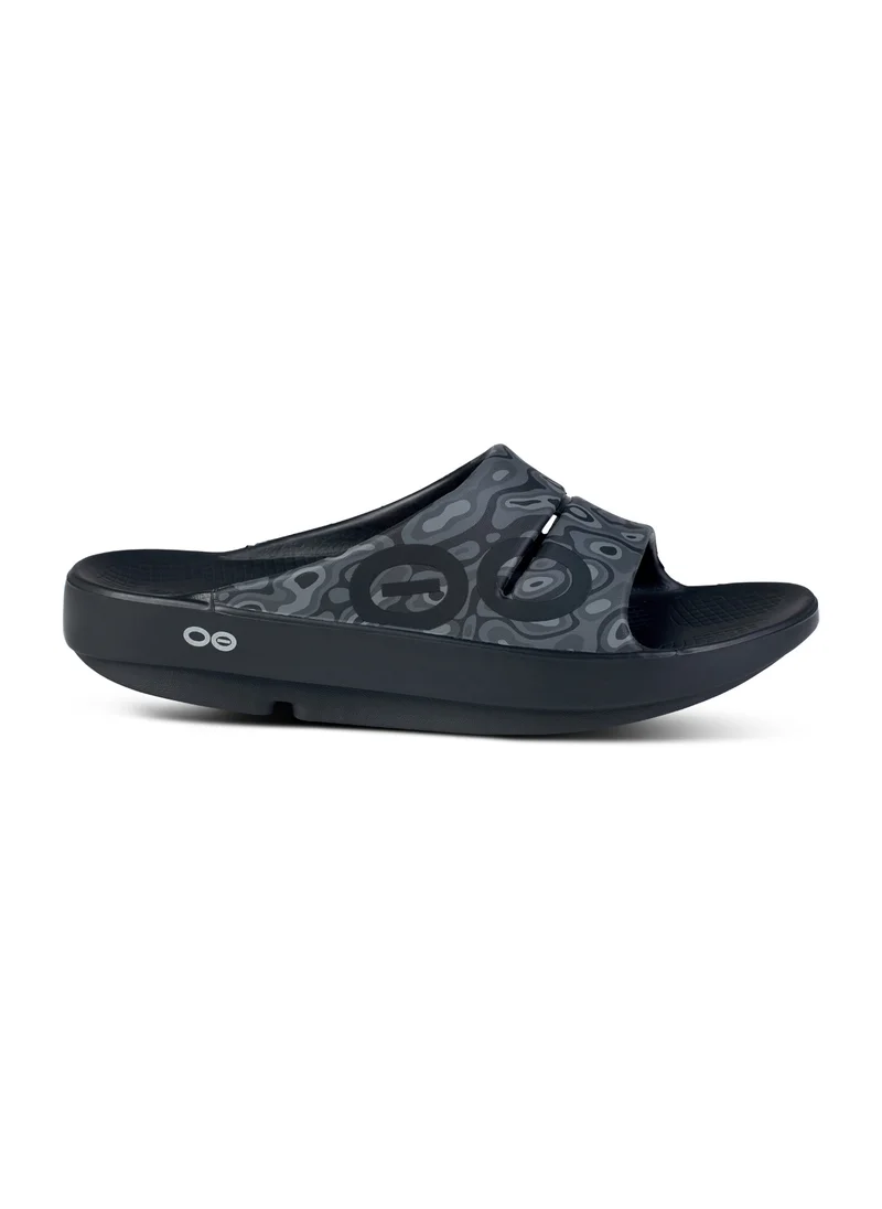 OOFOS UNISEX OOAHH SPORTS FLEX SLIDE SANDALS BLACK WATER CAMO