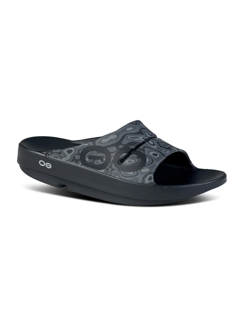 OOFOS UNISEX OOAHH SPORTS FLEX SLIDE SANDALS BLACK WATER CAMO