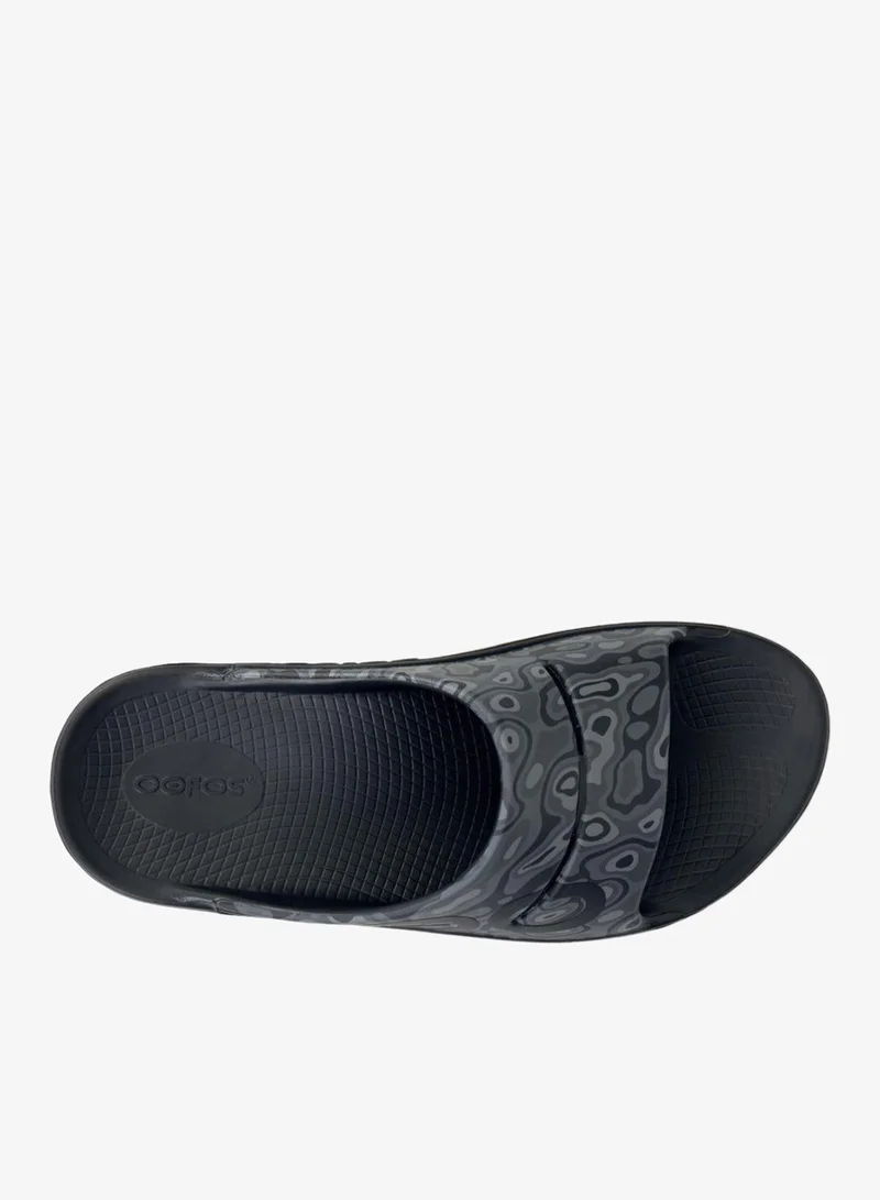 OOFOS UNISEX OOAHH SPORTS FLEX SLIDE SANDALS BLACK WATER CAMO