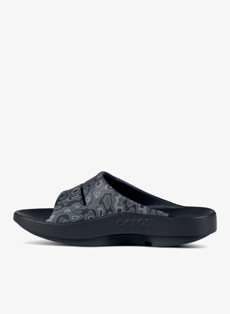 OOFOS UNISEX OOAHH SPORTS FLEX SLIDE SANDALS BLACK WATER CAMO