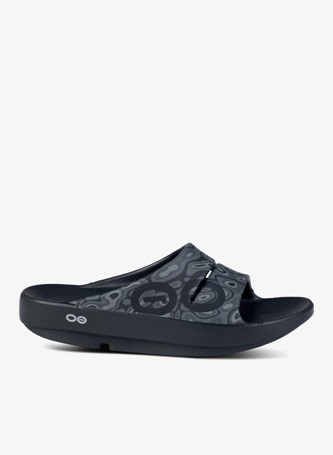 OOFOS UNISEX OOAHH SPORTS FLEX SLIDE SANDALS BLACK WATER CAMO