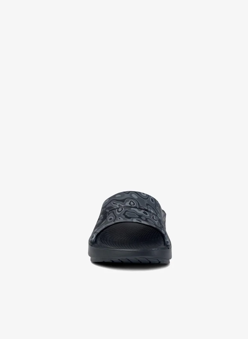 OOFOS UNISEX OOAHH SPORTS FLEX SLIDE SANDALS BLACK WATER CAMO