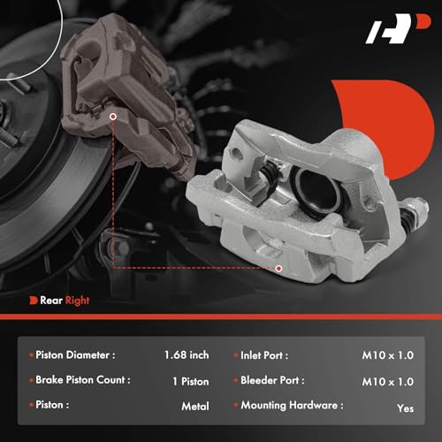 A-Premium Disc Brake Caliper Assembly with Bracket Compatible with Select Ford, Lincoln and Mazda Models - Edge/MKX 2007-2010, CX-7 2007-2012, Sport Utility - Rear Driver and Passenger Side, 2-PC Set - Image 2