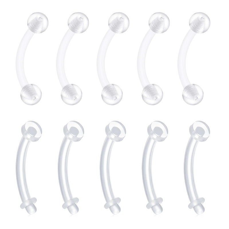 Longita Clear Belly Button Rings Plastic Belly Button Rings Plastic Belly Rings for Sports Surgery - Image 1