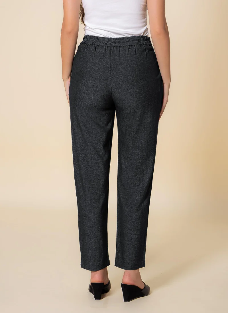 SHAPES SLIM JOGGER-WASIT TEXTURED TROUSERS