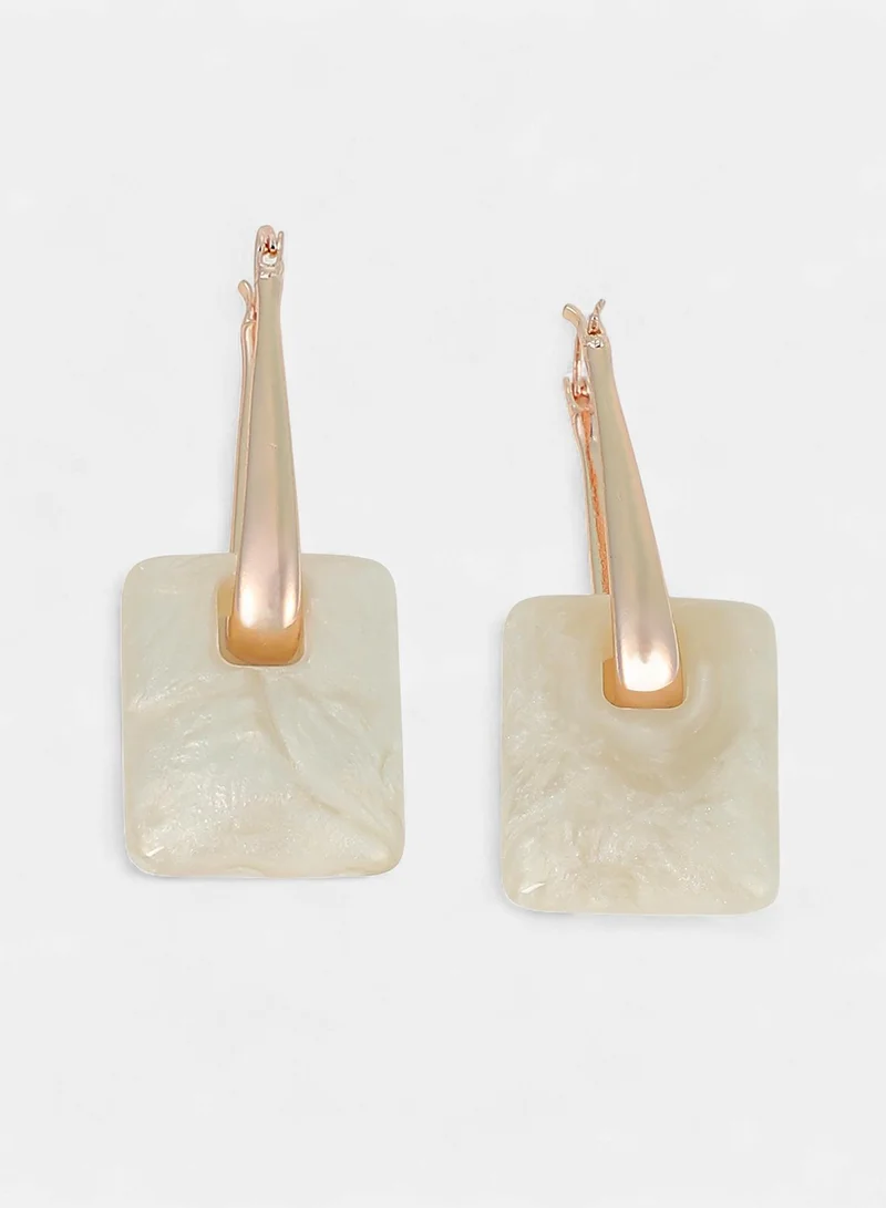 Sohi  Women The Puffer-Glaze Hoop Earrings | Rose  Colour | One-Size | Metallic Acrylic & Alloy Material | Latch Back Closure | Earrings For Casual & Evening Wear for Women | Best Price UAE