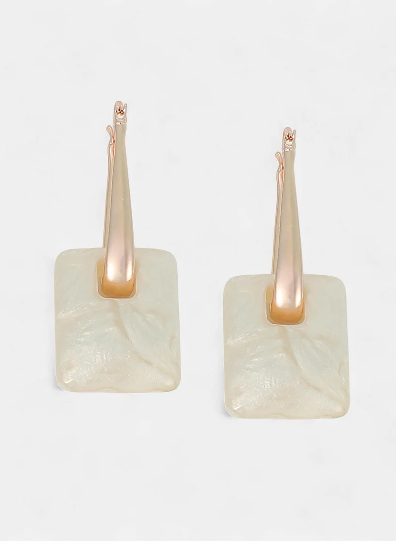 Sohi  Women The Puffer-Glaze Hoop Earrings | Rose  Colour | One-Size | Metallic Acrylic & Alloy Material | Latch Back Closure | Earrings For Casual & Evening Wear for Women | Best Price UAE