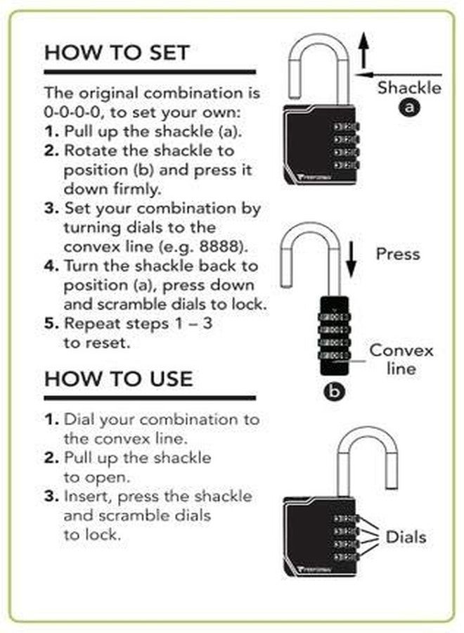 PerfectShaker Performa Gym Lock - Best and Most Durable Embossed Lock for Your Gym Locker, Gym Bag, School Locker, and All Storage Security Needs - Image 2
