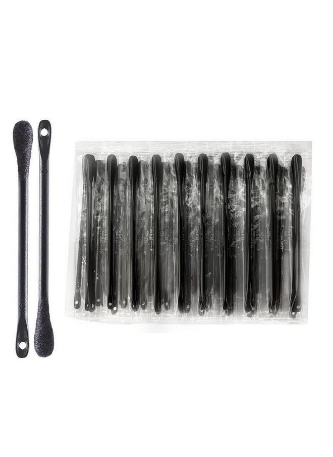 Teensery 100 Pcs Disposable Dualheaded Cotton Swab Stick Blackhead Remover Pimple Extractor Tool For Pimples Blackheads Removing For Face Nose Black  - Image 1