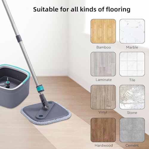 True & Tidy® 4-Pack 9 inch Extra Thick Microfiber Pad Refill for SPIN-800 TrueClean Mop & Bucket Square, Compatible with M16 and Most Square Spin Mop and Bucket, Machine Washable up to 100x - Image 5