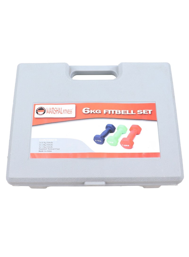 Marshal Fitness 6kg dumbbell set - Image 2