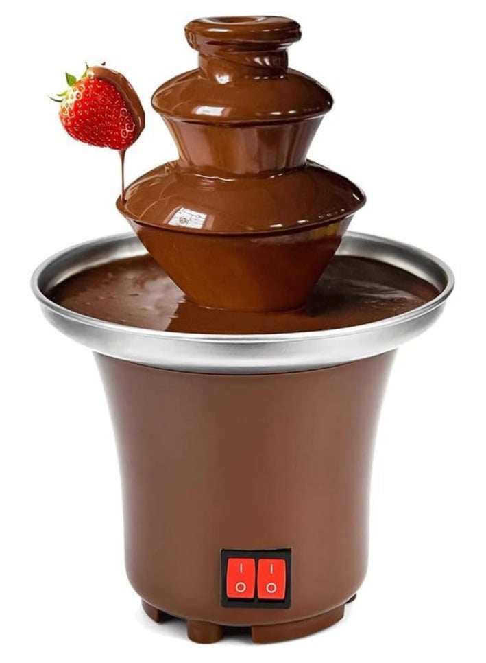 معرض الأعياد ماكينة نافورة الشوكولاتة 3 طبقات تذوب مع تسخين فوندو شلال وعاء سفلي غير لاصق برج ذوبان - Image 1