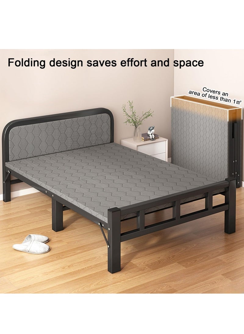 XiuWoo Portable Folding Bed for Adults, 2 Person Folding Bed, Portable Sleeping Cots with Sturdy Carbon Steel Frame for Tent Office Outdoor Travel, Supports 330 lbs,Black,190x90cm  - Image 4