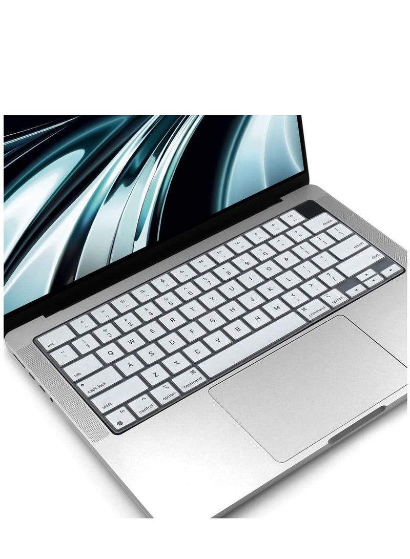 Keyboard Cover Skin for MacBook Air 13.6 inch 15 inch 2023 2022 M2 Chip A2681 A2941 Ultra Thin Keyboard Protector U.S Enter for 2022 2023 MacBook Air 13.6'' 15'' M2 Accessory (White) - Image 4