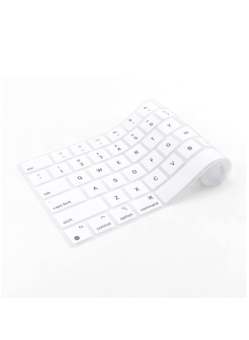 Keyboard Cover Skin for MacBook Air 13.6 inch 15 inch 2023 2022 M2 Chip A2681 A2941 Ultra Thin Keyboard Protector U.S Enter for 2022 2023 MacBook Air 13.6'' 15'' M2 Accessory (White) - Image 3